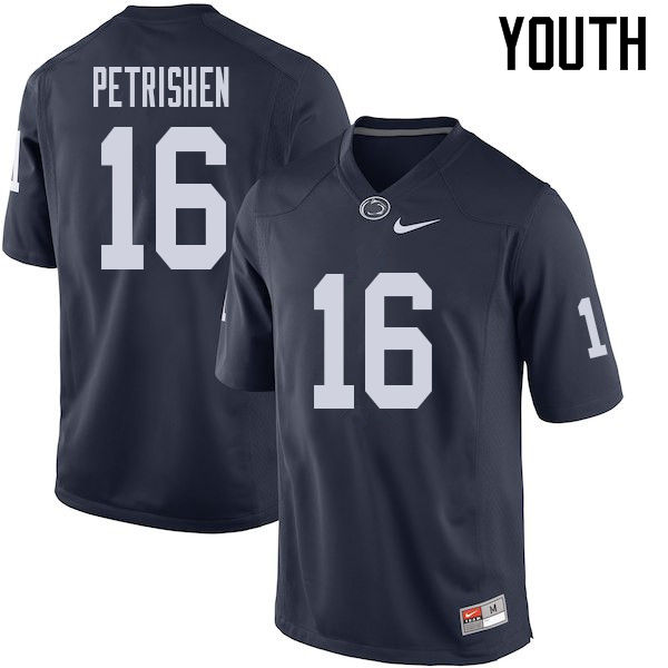 NCAA Nike Youth Penn State Nittany Lions John Petrishen #16 College Football Authentic Navy Stitched Jersey IRF0798JD